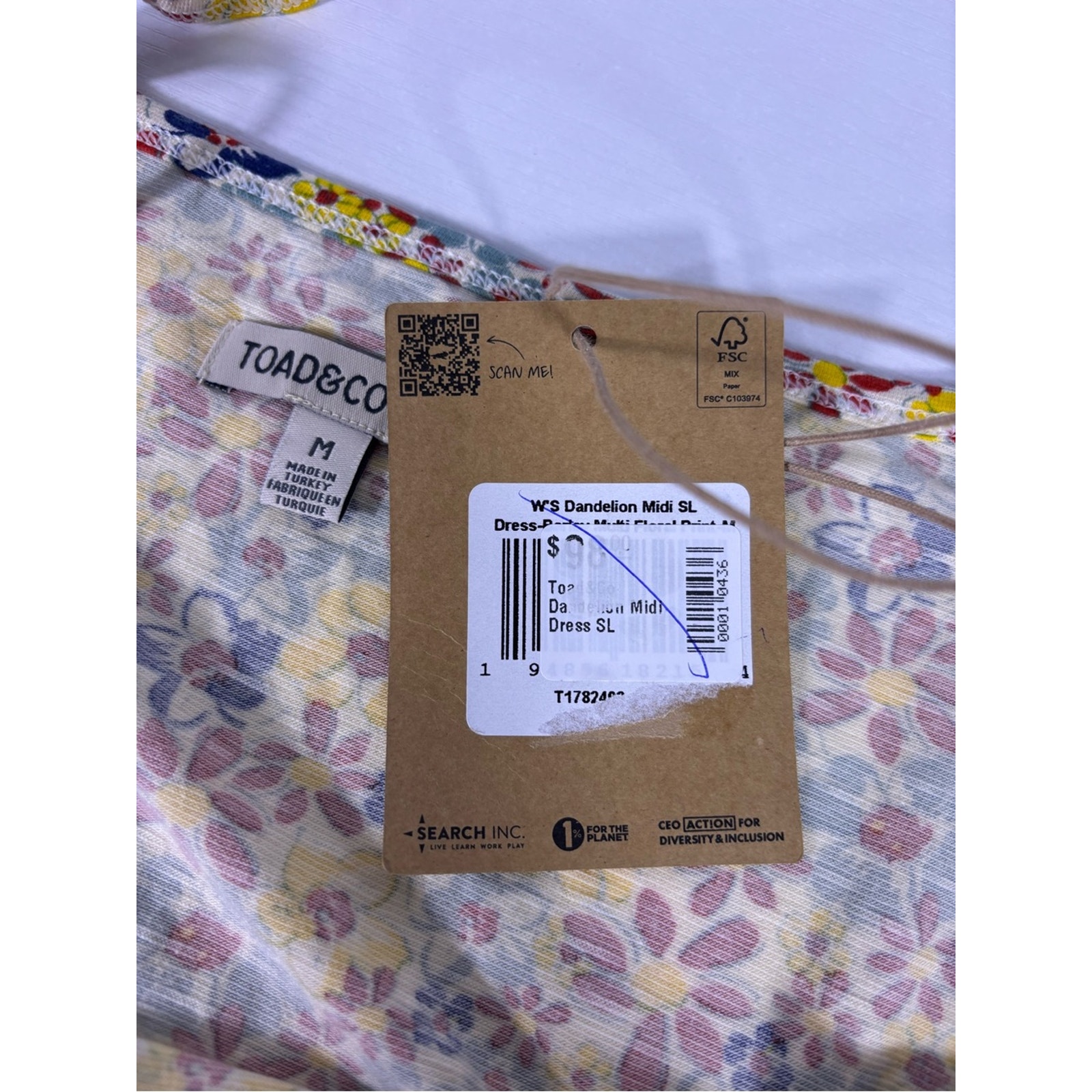 Nwt Toad&Co Dandelion Floral Midi Dress Tie Strap Sundress Cottagecore Med 0154 — image 7 of 8